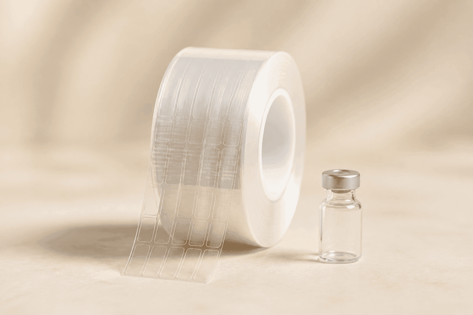 1 × 0.5 in Ultra-clear PET blank label roll
