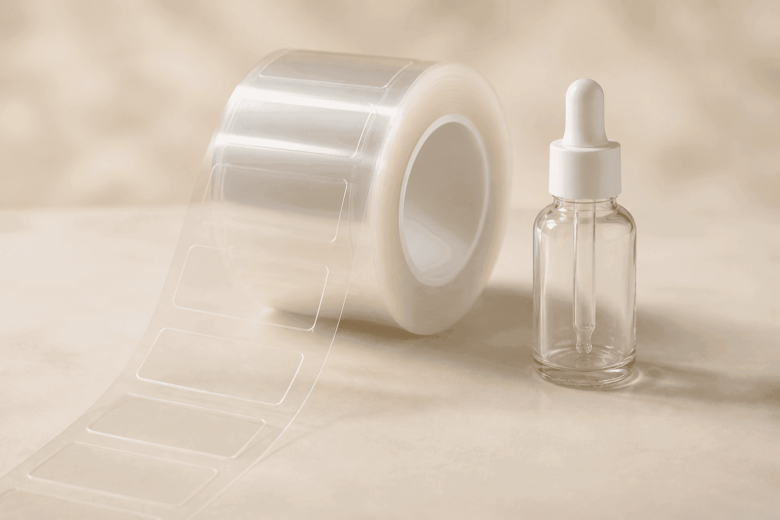 2 × 1 in Ultra-clear PET blank label roll
