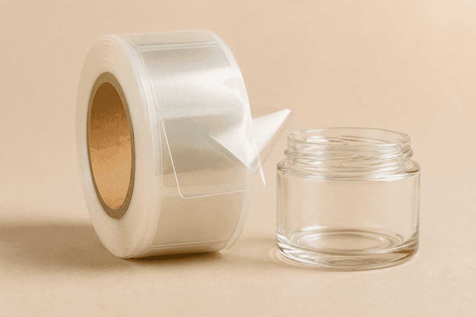 2 × 2 in Ultra-clear PET blank label roll