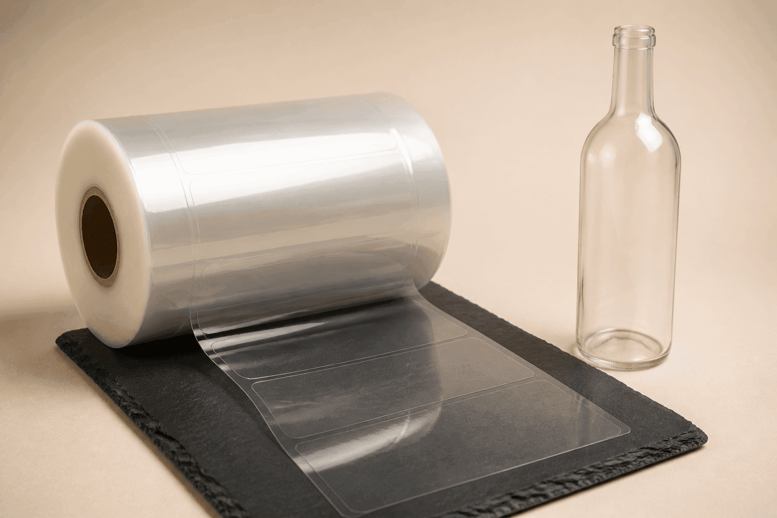 4 × 2 in Ultra-clear PET blank label roll