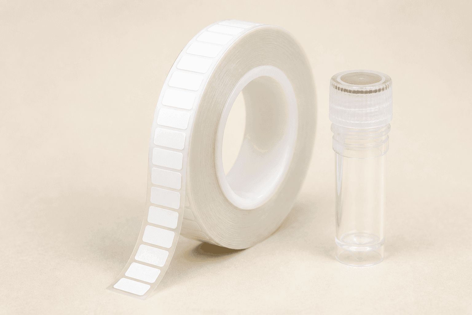 1 × 0.5 in White PET blank label roll