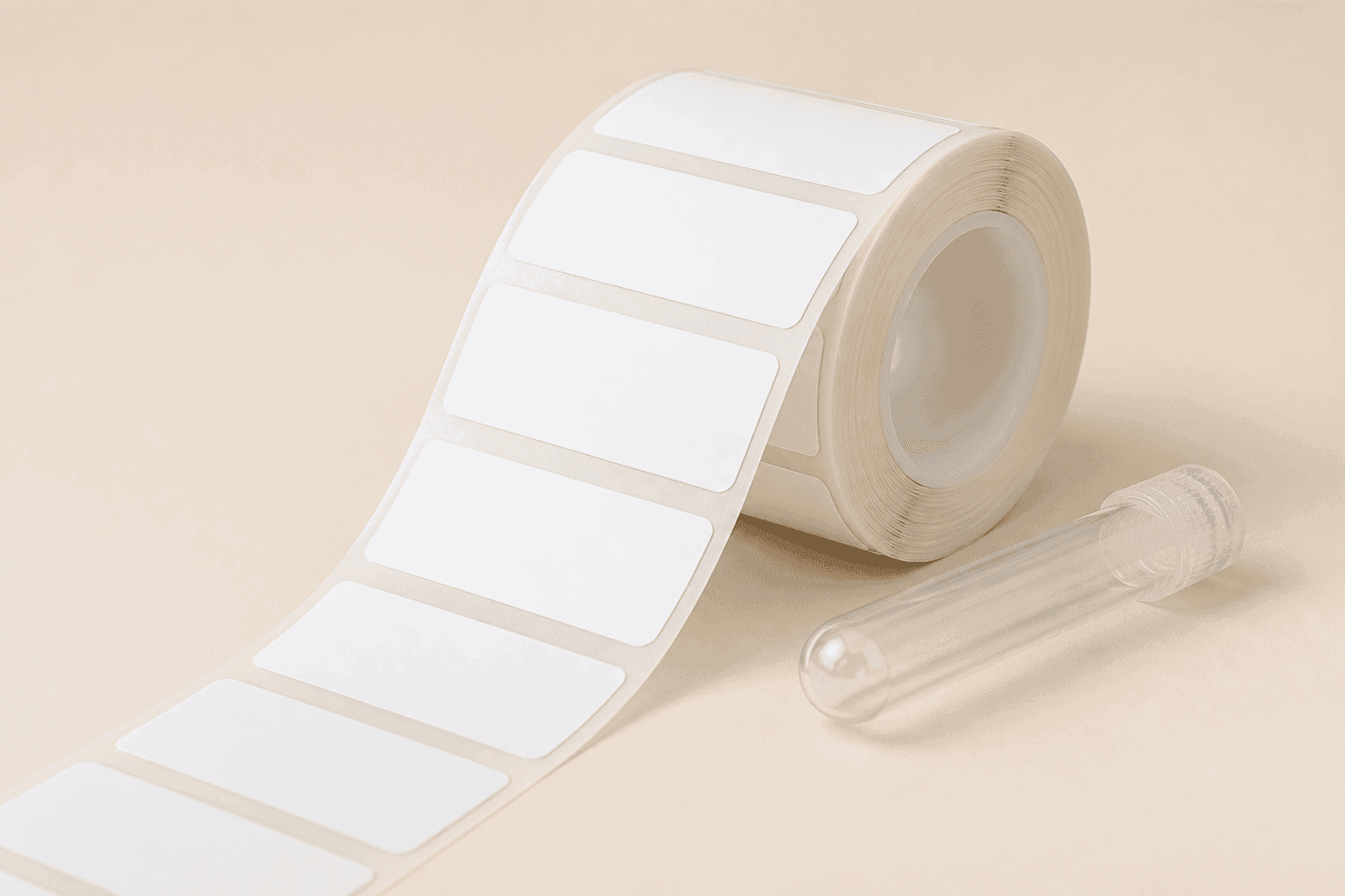 2 × 1 in White PET blank label roll